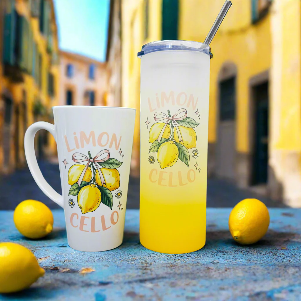 Limon chello duo 17oz Latte Mug & Yellow Neon 21oz Tumbler