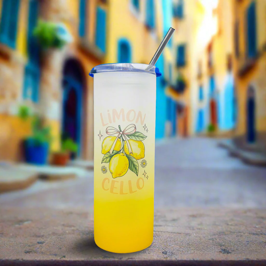 Limon Chello Tall Skinny Glass Tumbler 25oz