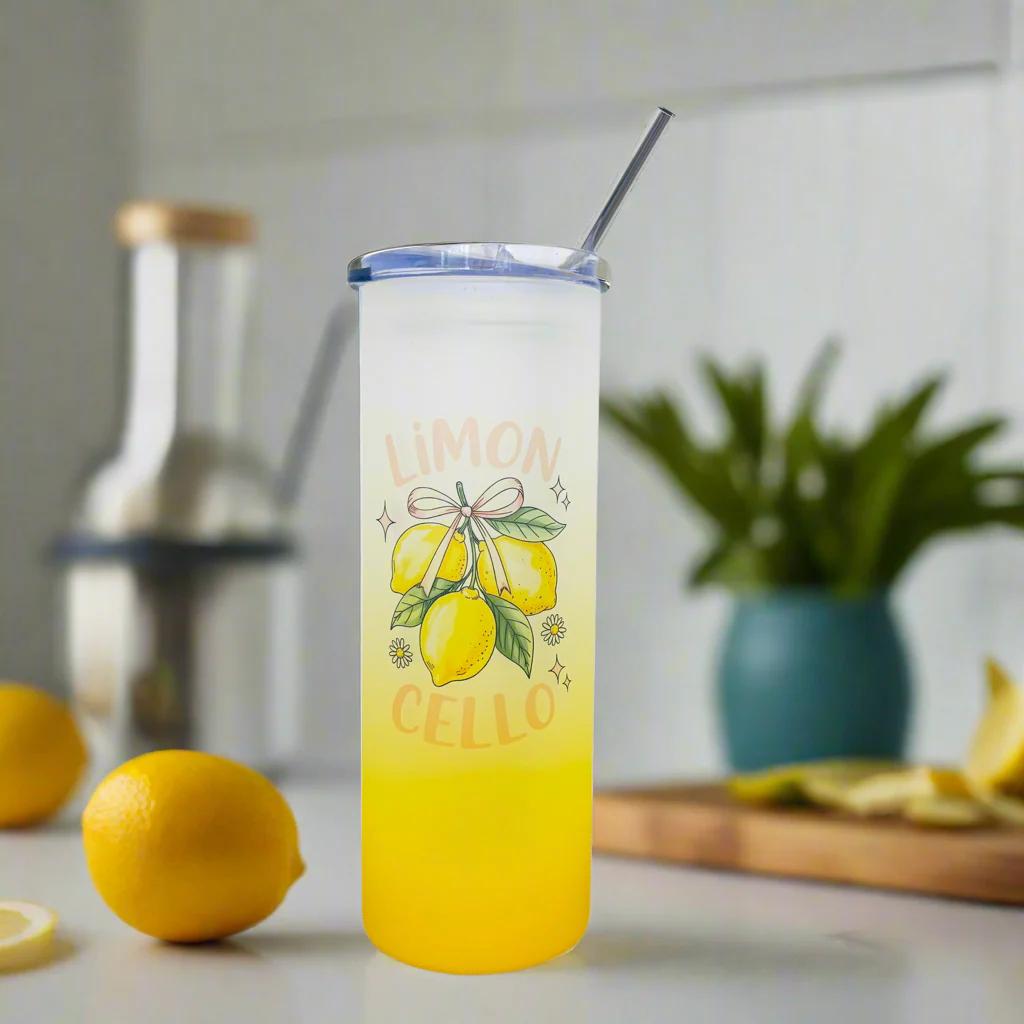 Limon Chello Tall Skinny Glass Tumbler 25oz - Image 2