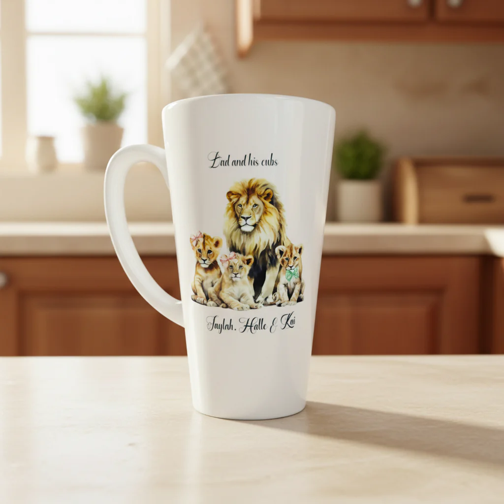 Lion and his Cubs 17oz Latte Mug