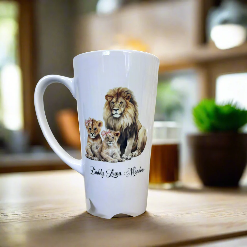 Lion and his Cubs 17oz Latte Mug - Image 2