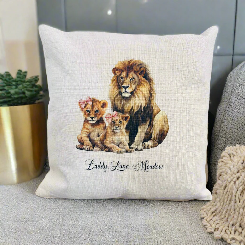 Lion and his Cubs Cushion - Image 2