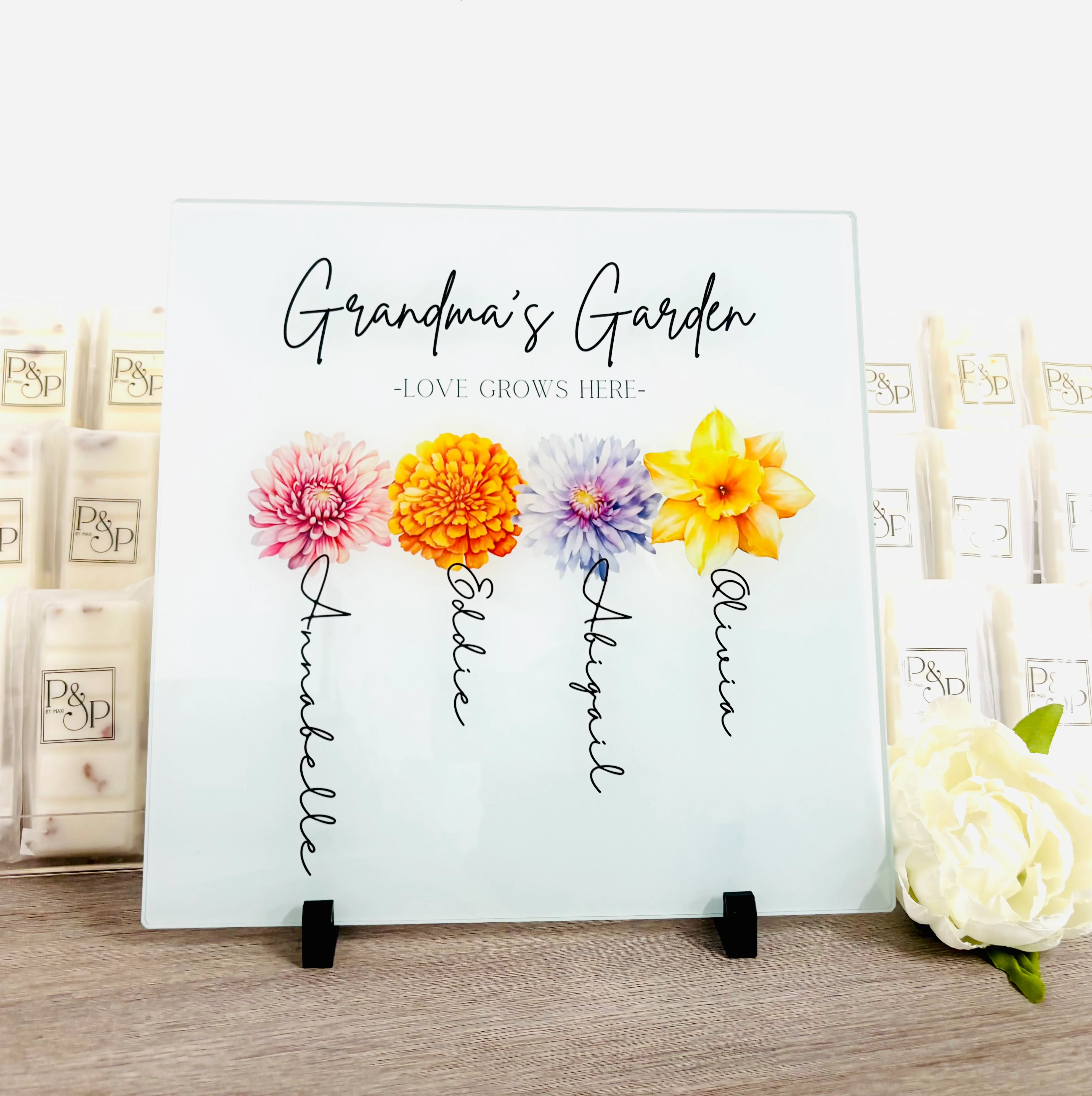 Love Grows Here 30cm Chopping Board / Splashback (Don’t forget to leave us the name for who’s Garden this is) - Image 3
