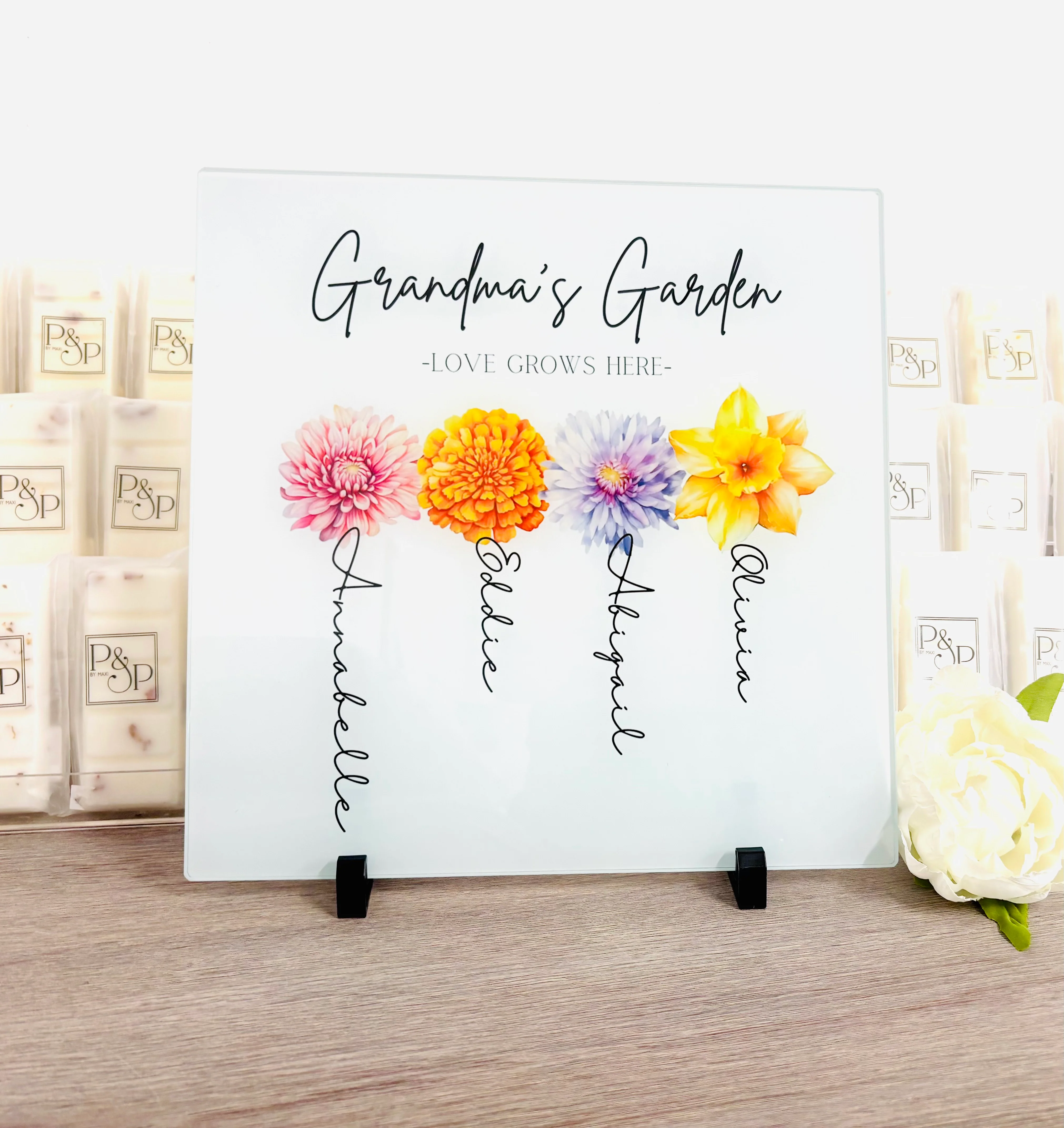 Love Grows Here 30cm Chopping Board / Splashback (Don’t forget to leave us the name for who’s Garden this is) - Image 8