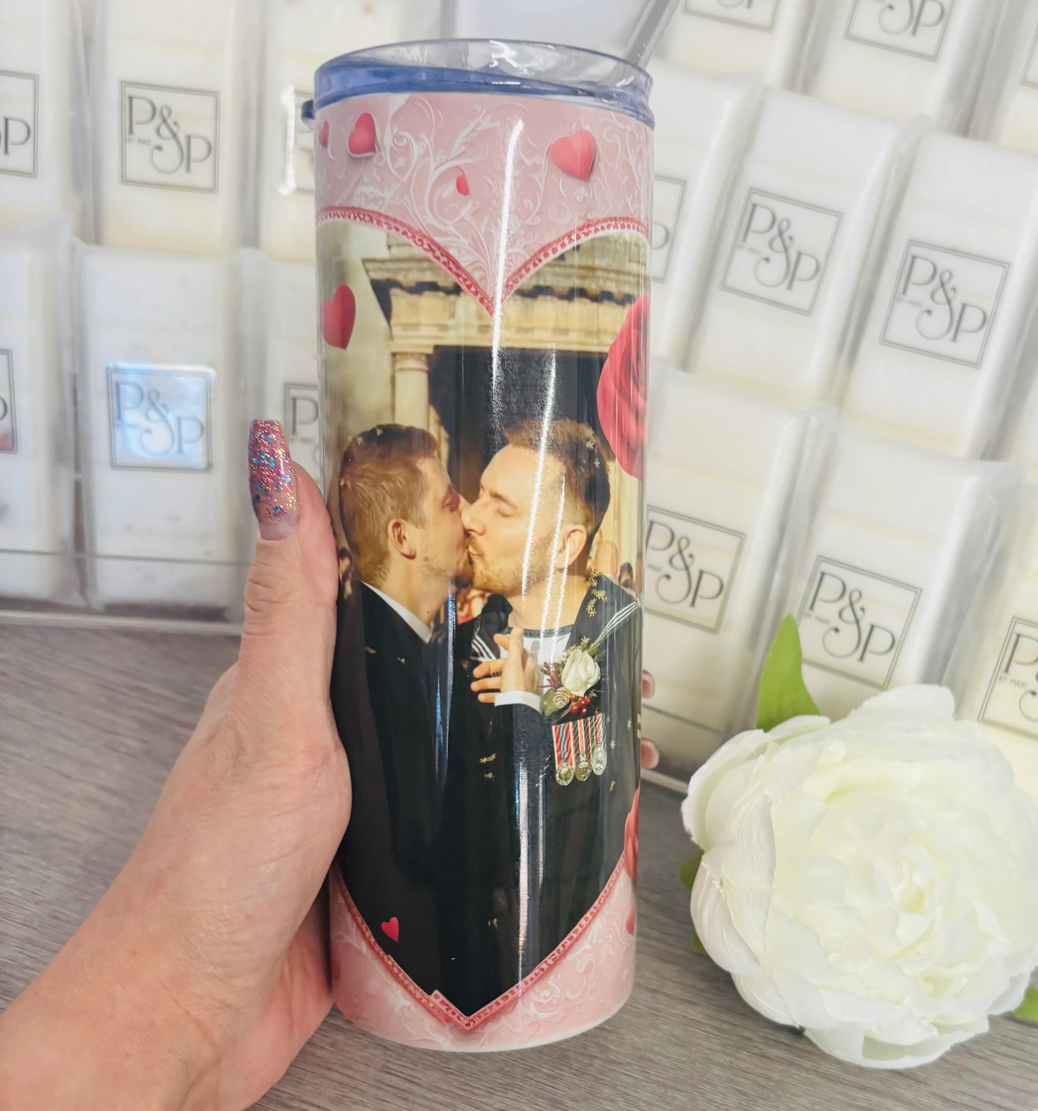 Love Heart Photo Tumbler - Image 2
