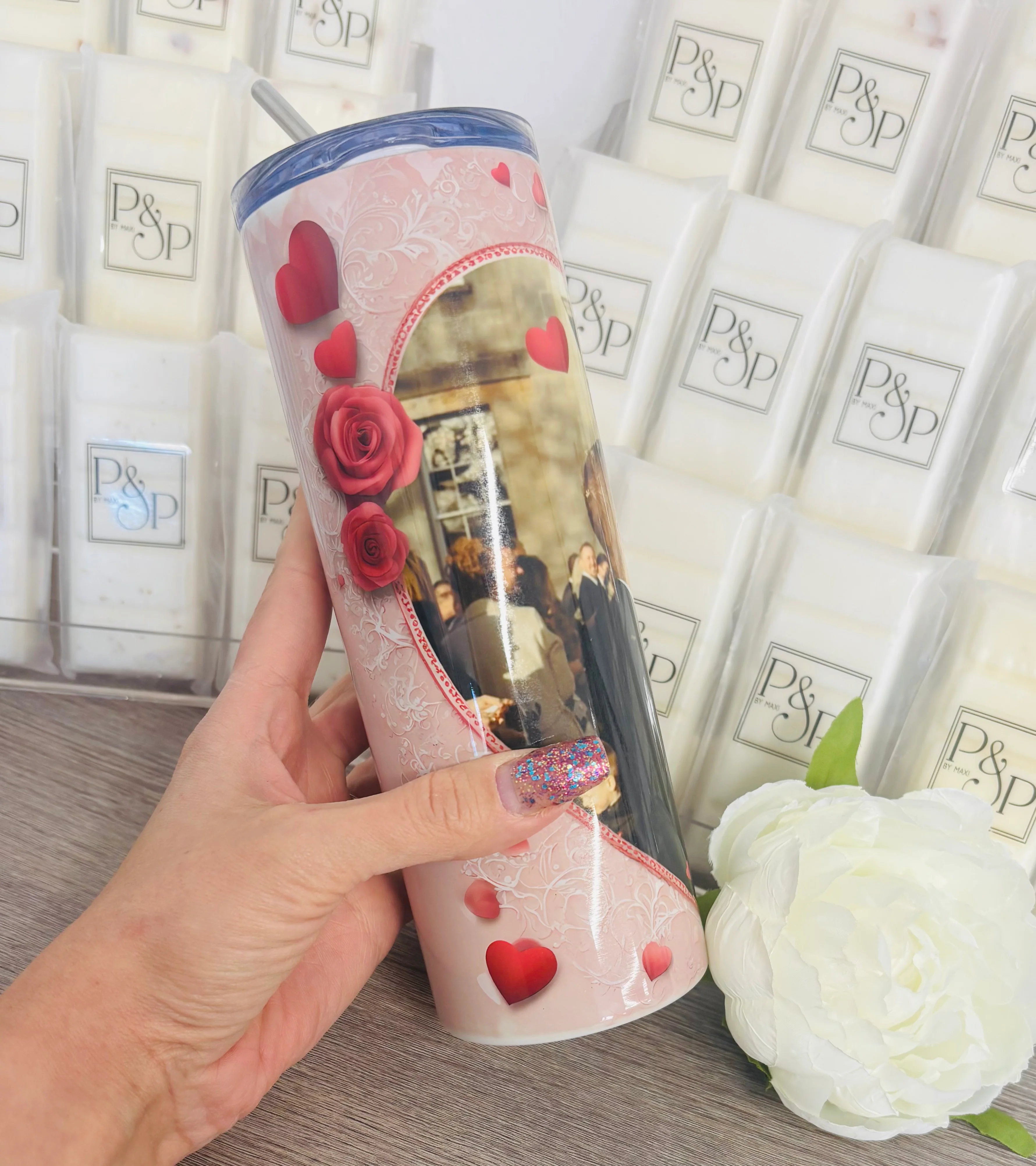 Love Heart Photo Tumbler - Image 3