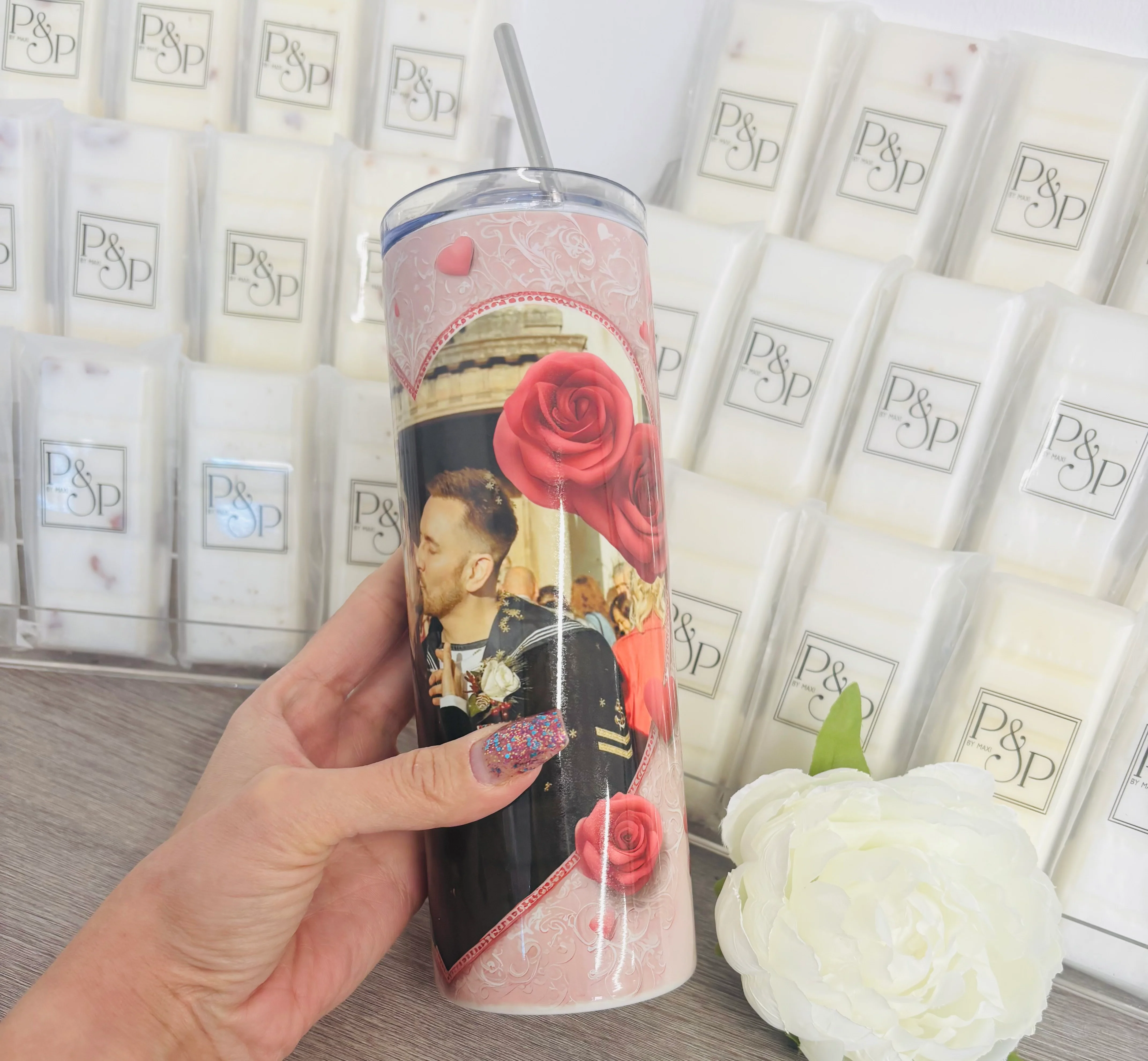 Love Heart Photo Tumbler - Image 4