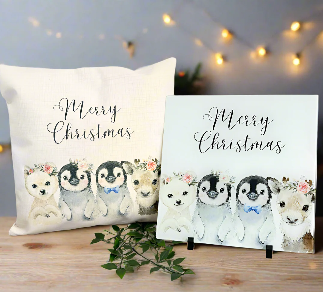 Merry Christmas Watercolour Animals Design (Various Products) - Image 2
