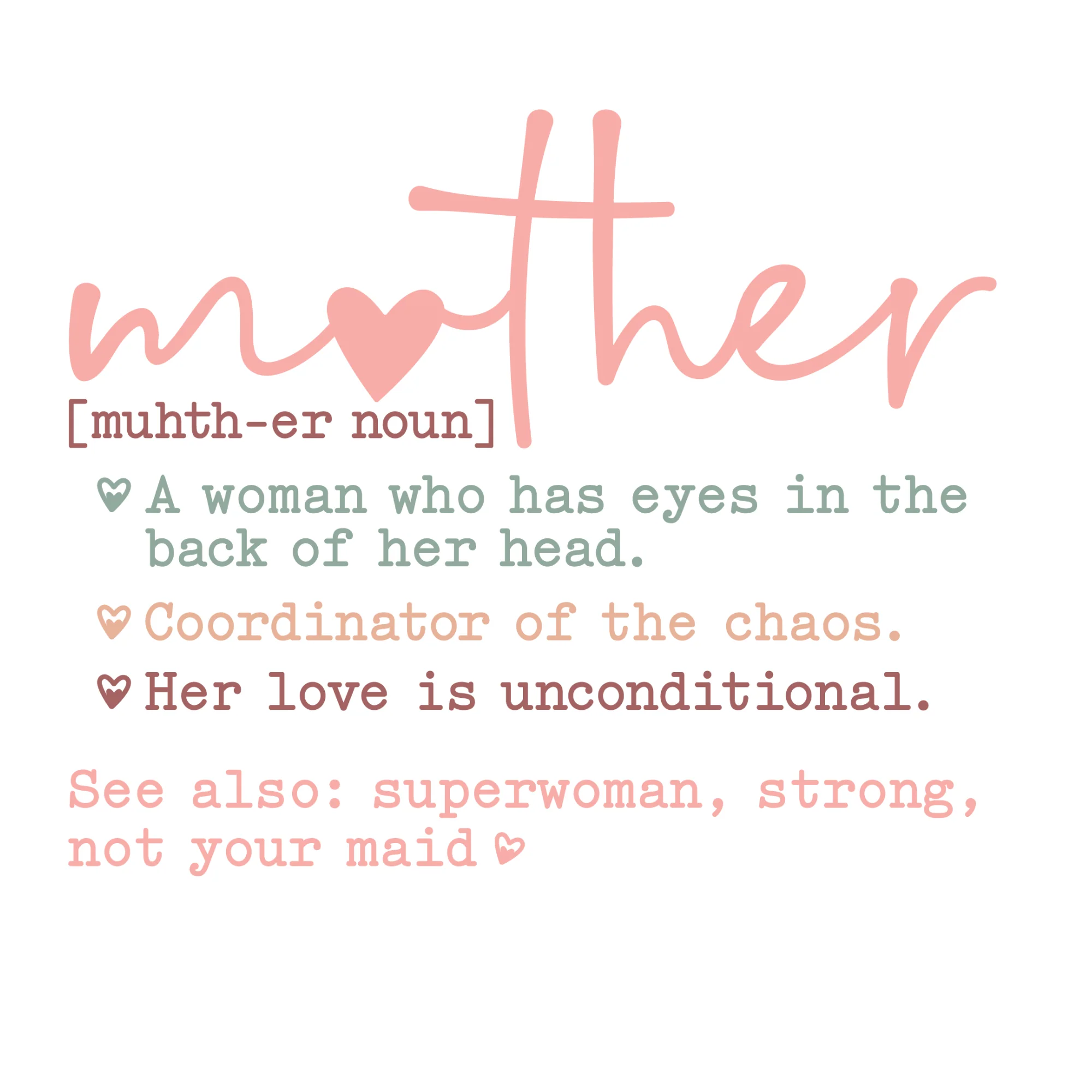 Mother Meaning- Tester for Latte and 11oz Pink Mug