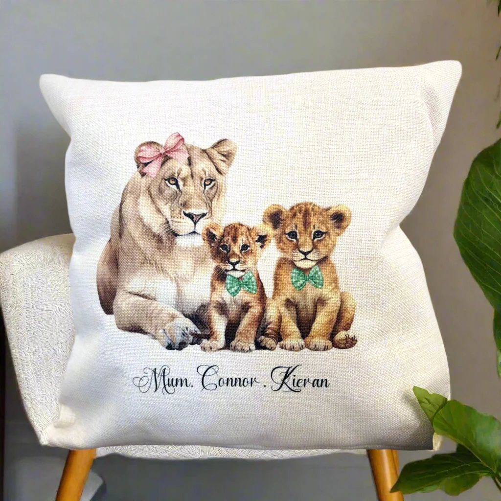 Lioness and her Cubs Cushion