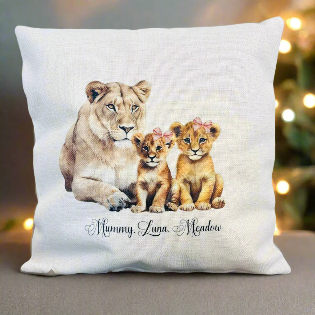 Lioness and her Cubs Cushion - Image 2