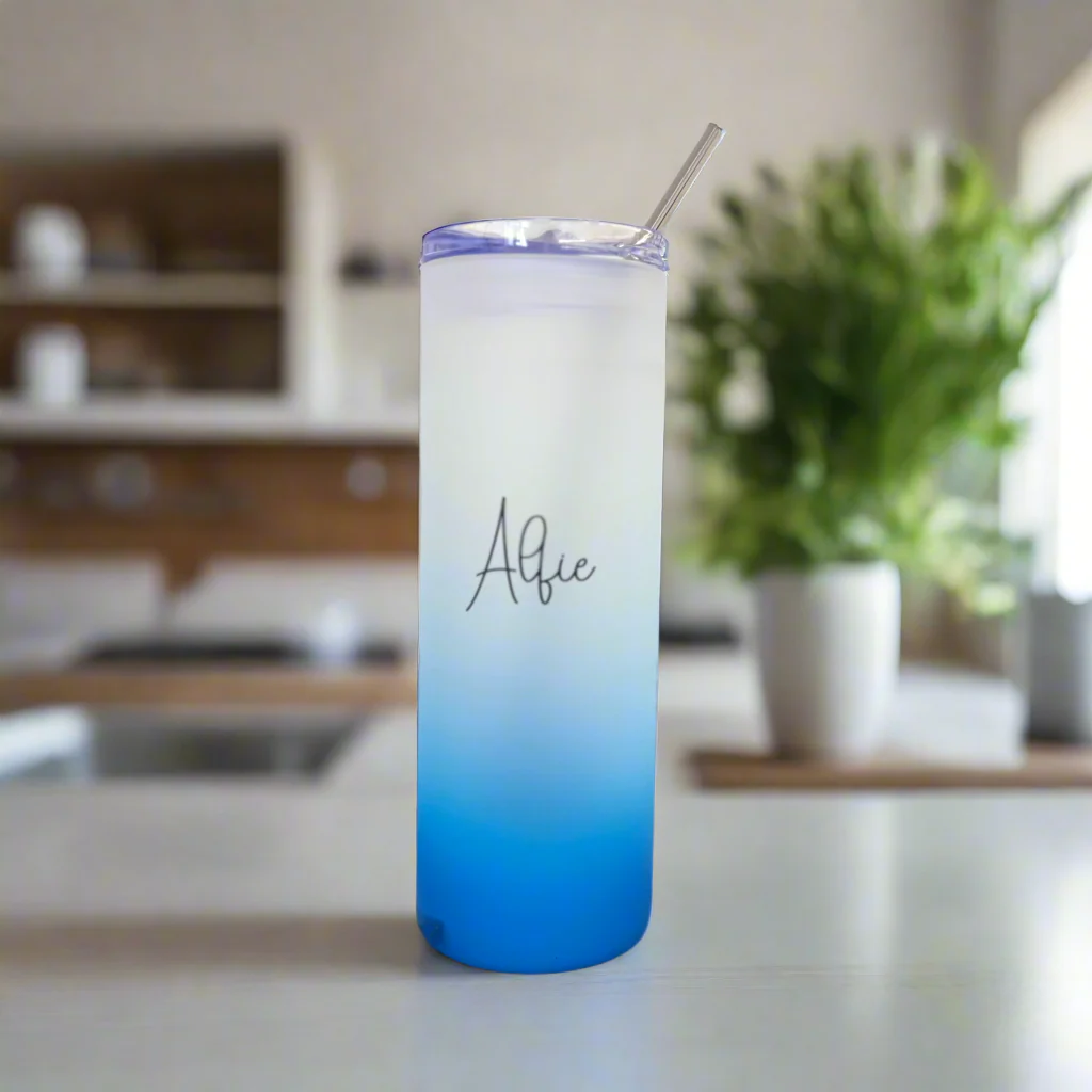 Name Neon Tall Skinny Glass Tumbler 25oz (choose your colour) - Image 5