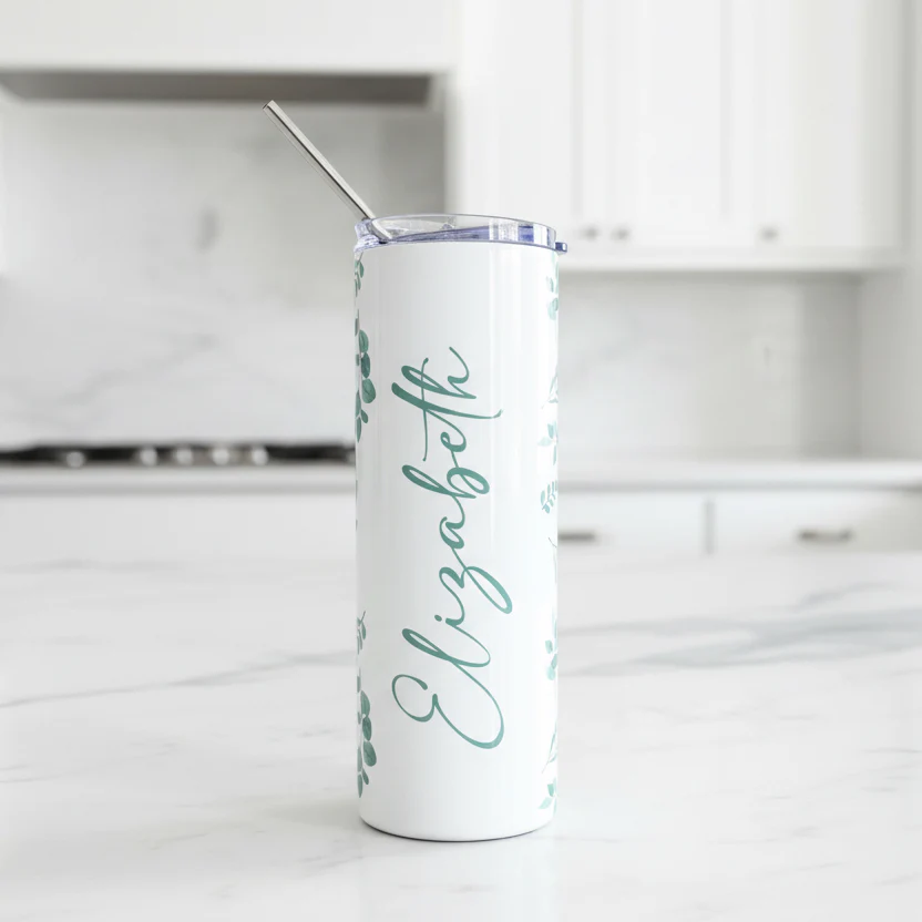 Sage Green Eucalyptus Named Tumbler