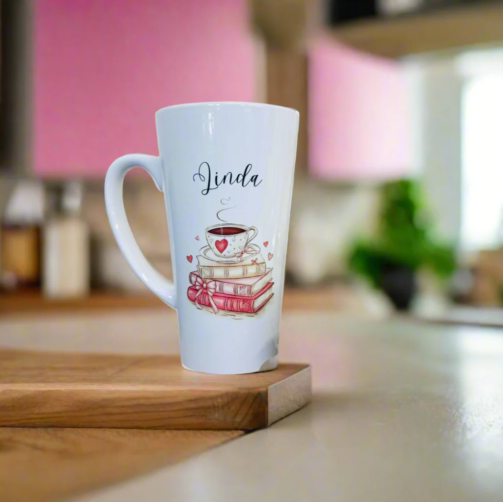 New Books and Coffee Latte Ceramic Mug 17oz inc Box