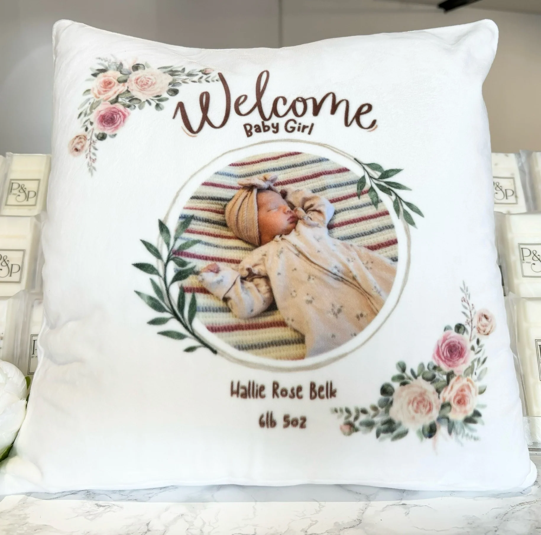 Baby Girl / New Arrival Cushion 40cm - Image 3