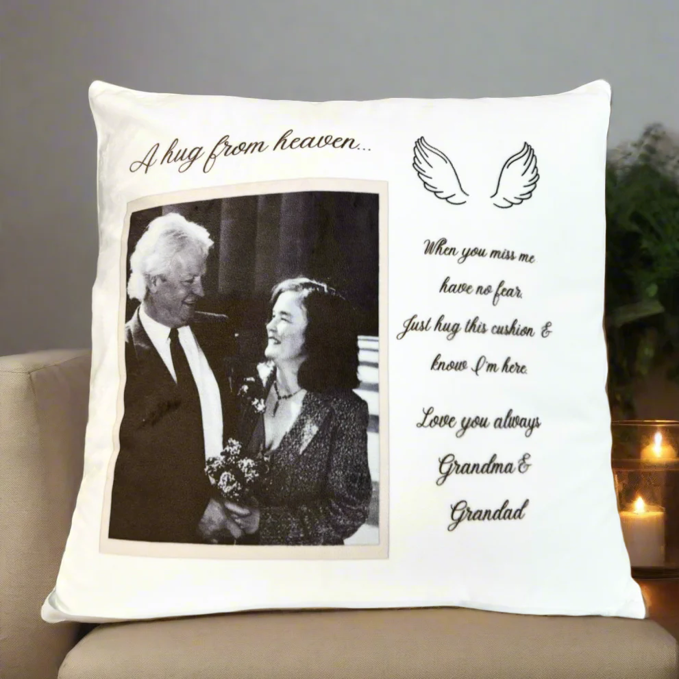 A Hug from Heaven Quote Cushion 40cm