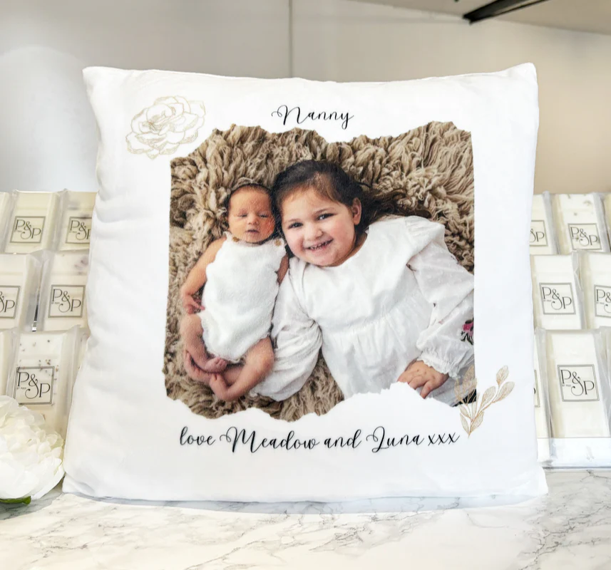 Photo and Text with Rose Cushion 40cm - Image 5