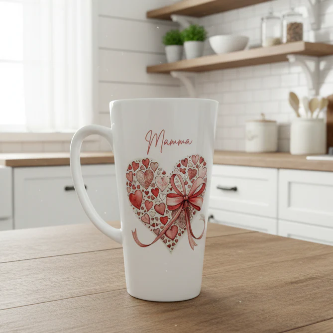 New Heart with Bow Mug 17oz - Image 2