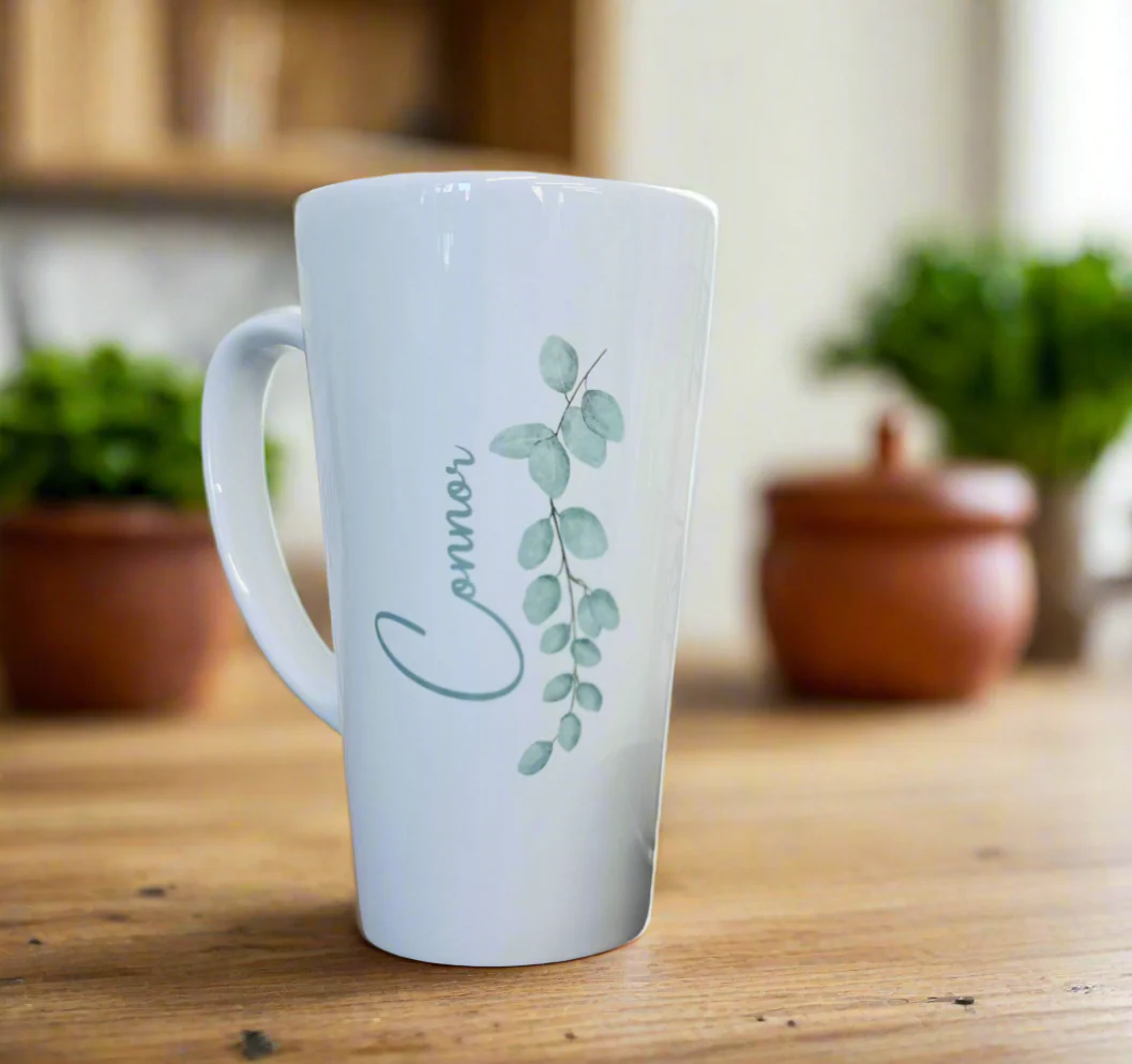 New Latte Ceramic Eucalyptus Mug 17oz inc Box - Image 2