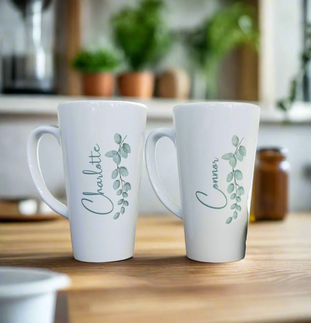 New Latte Ceramic Eucalyptus Mug 17oz inc Box - Image 3