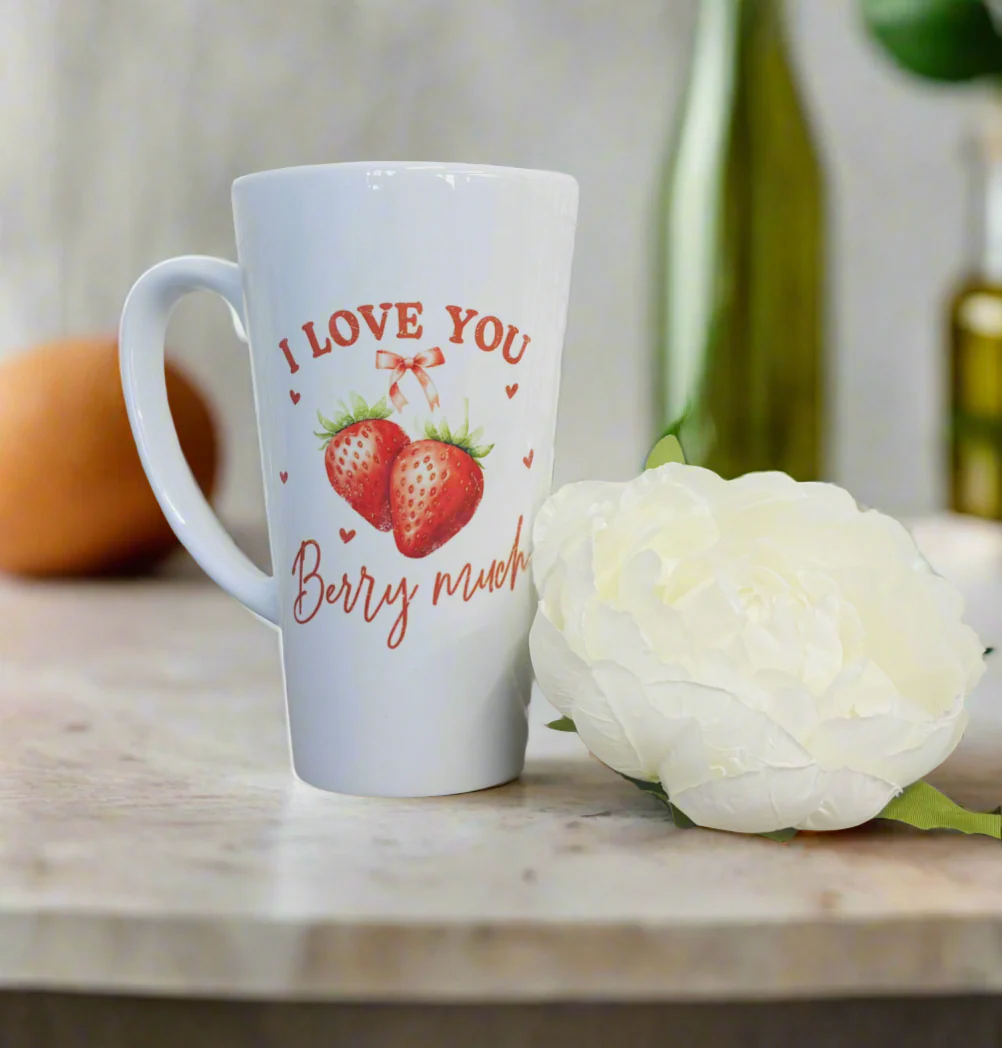 New Latte Ceramic “I Love you Berry Much” Mug 17oz inc Box