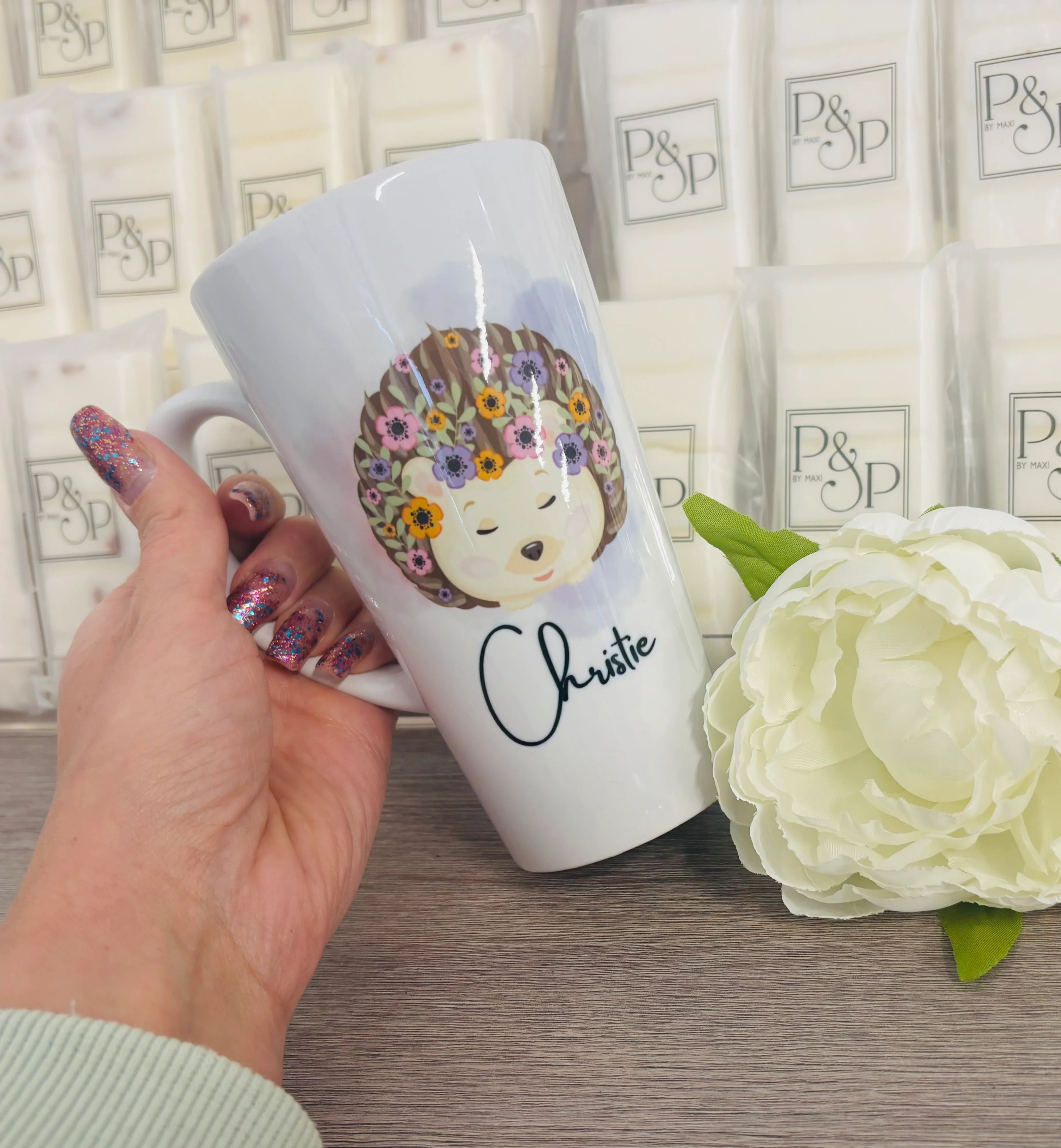 New Latte Ceramic Mug 17oz Hedgehog inc Box - Image 2