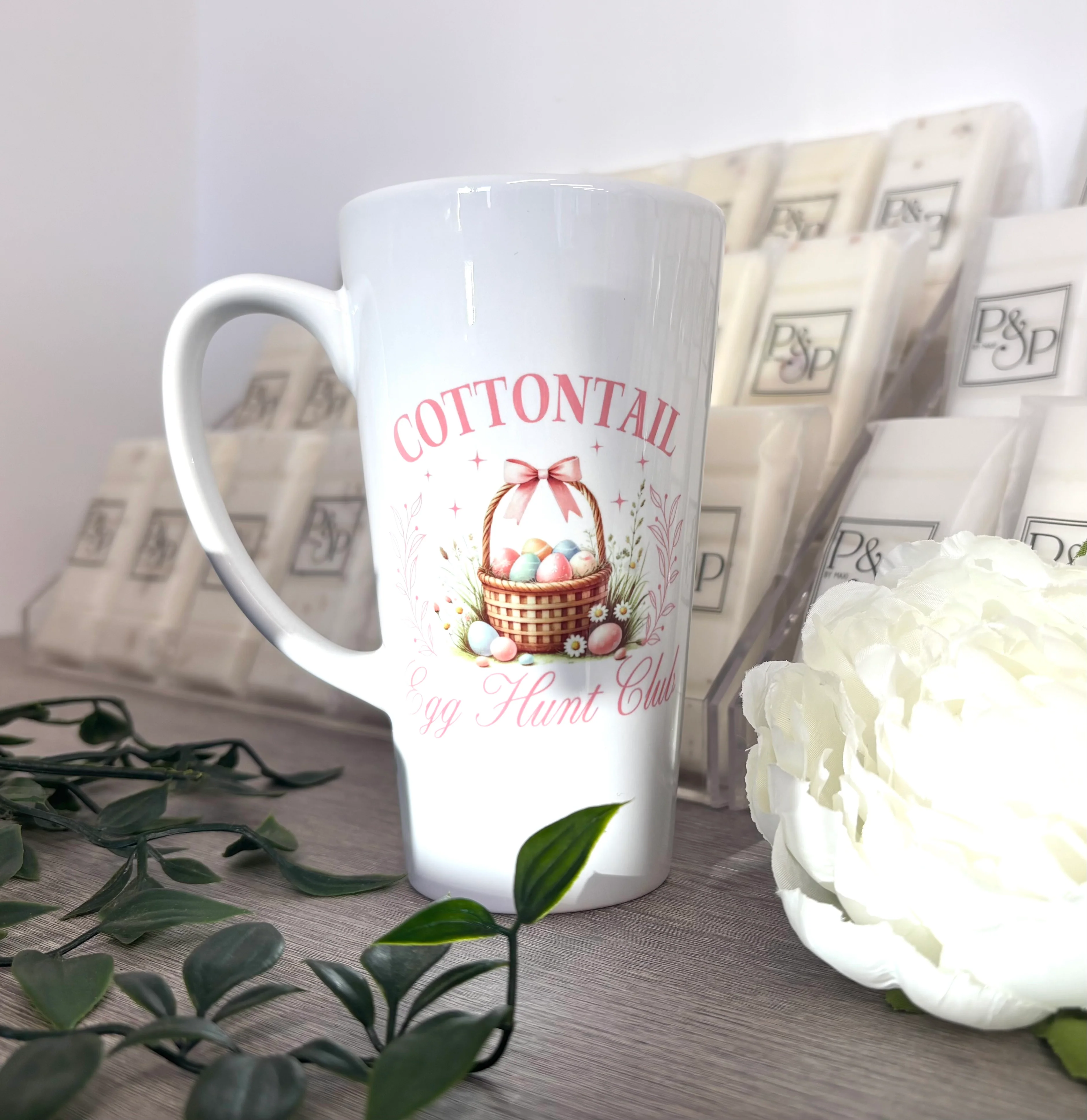 New Latte CottonTail Egg Hunt Ceramic Mug 17oz inc Box
