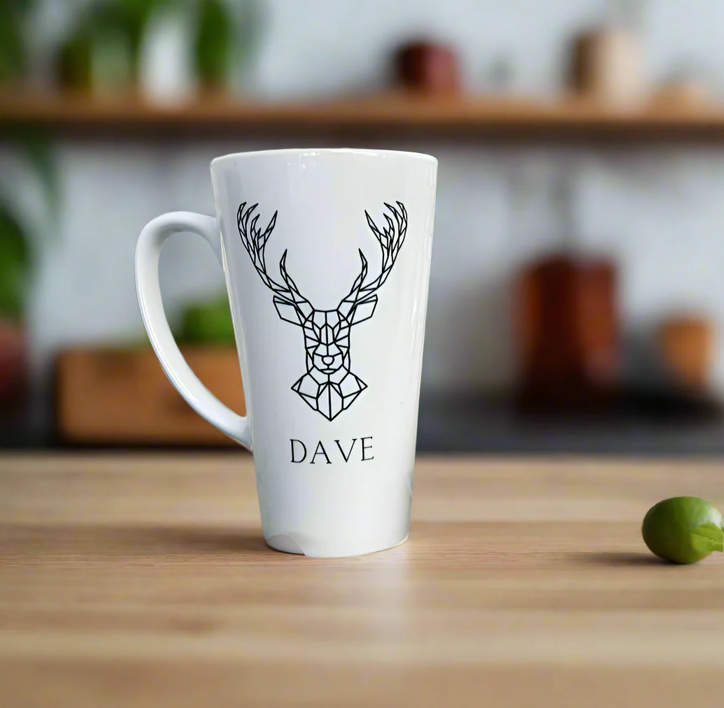 New Latte Ceramic Mug 17oz Stag inc Box