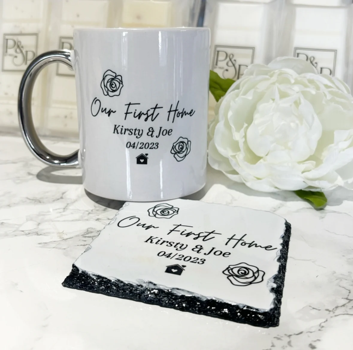 Our First Home … Mug and Coaster Set - Image 2