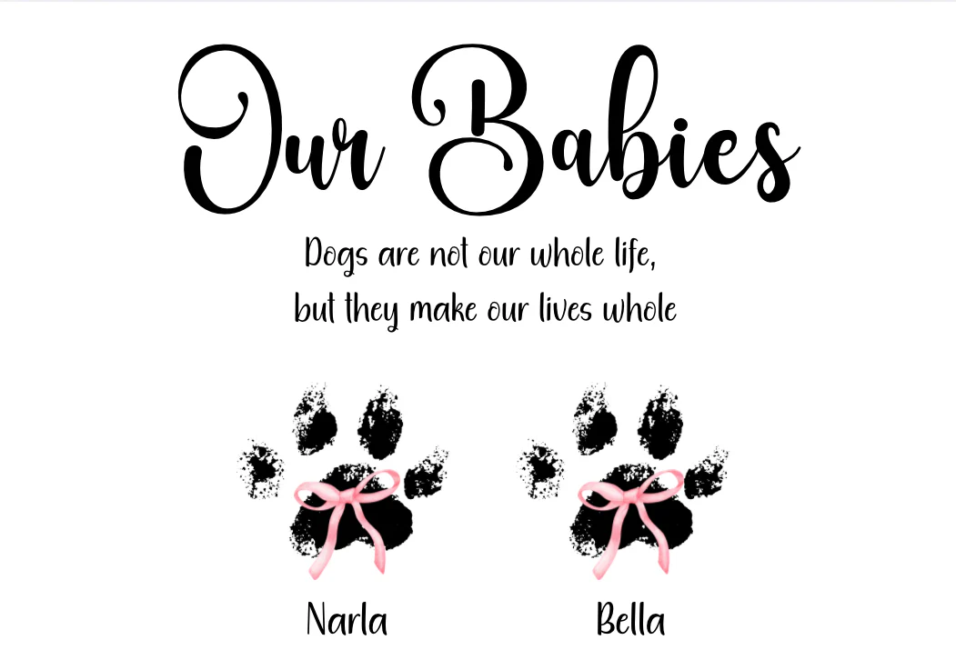 Our Babies Design - 40cm Cushion and Insert and 30cm Choppingboard/ Splashback and latte mug