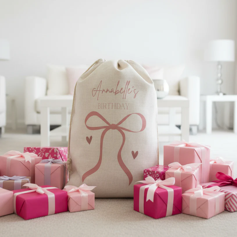 Pink Bow Birthday Sack - Image 3