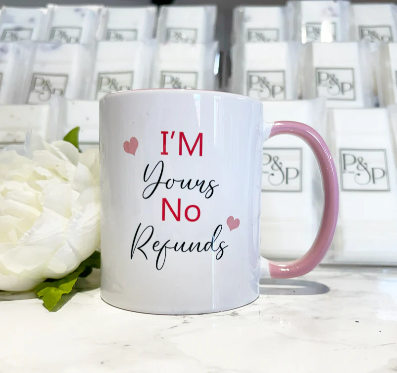 Pink Handle Mug “I’m Yours” - Image 2
