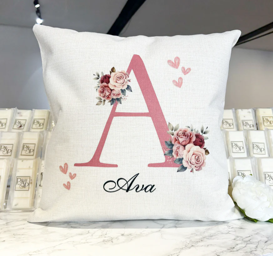 Pink Initial with Flowers Design (Various Products) - Image 3