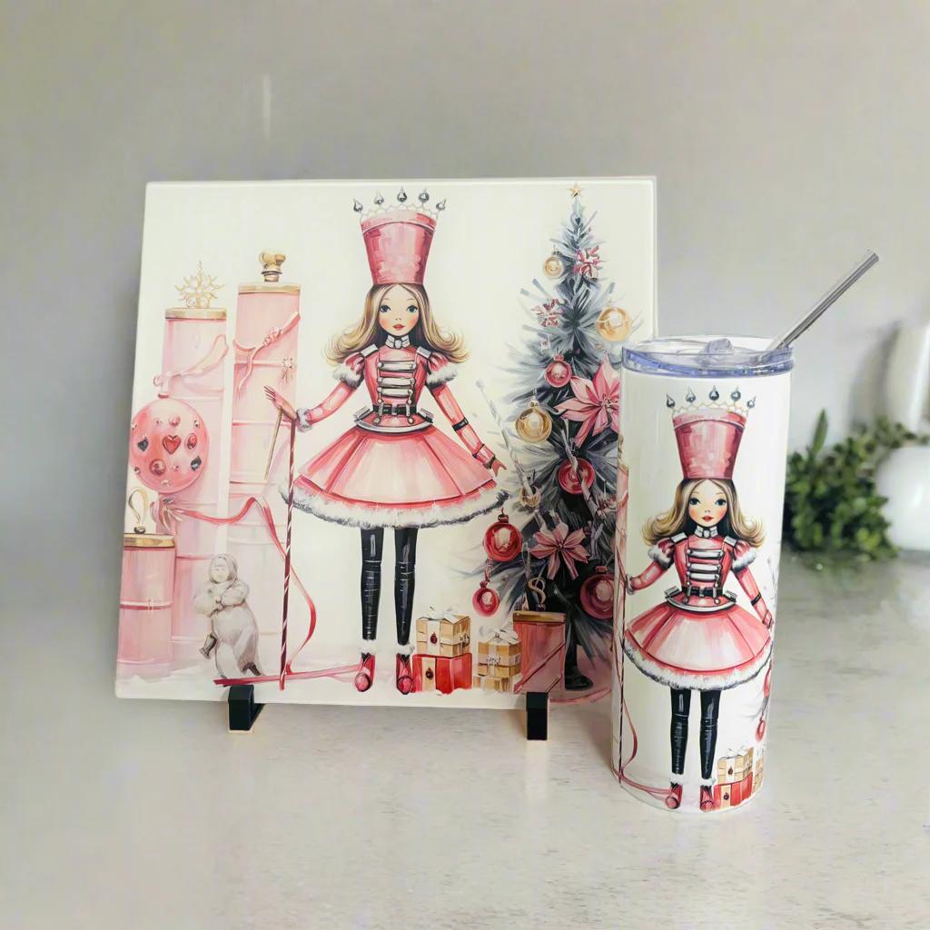 Pink Nutcracker Bundle (Splashback, Tumbler & Mug and Coaster) - Image 2