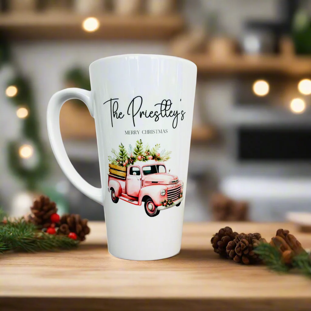 Pink Truck Latte Ceramic Mug 17oz inc Box - Image 2