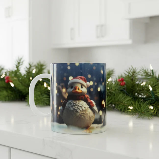 Plastic/ Polymere Mug Christmas Duck Designs - Image 2
