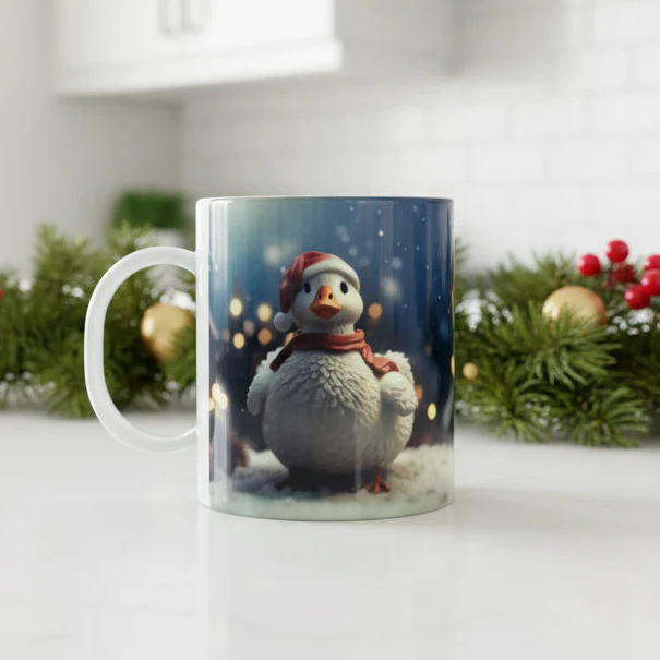 Plastic/ Polymere Mug Christmas Duck Designs - Image 3