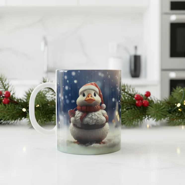 Plastic/ Polymere Mug Christmas Duck Designs - Image 4