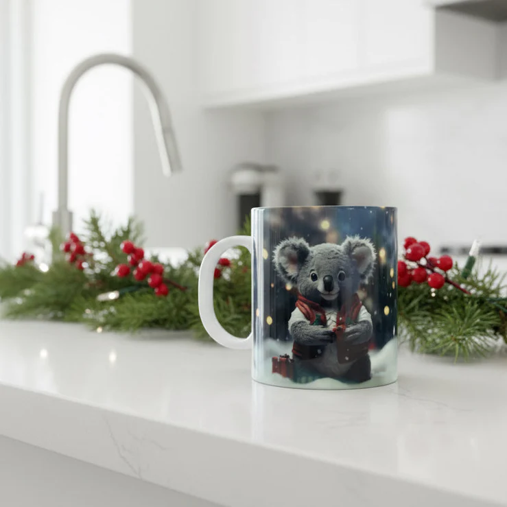 Plastic/ Polymere Mug Christmas Koala Designs - Image 3