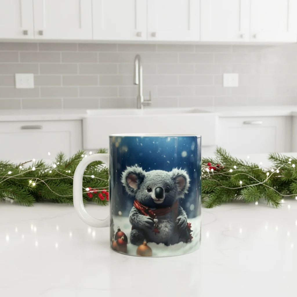 Plastic/ Polymere Mug Christmas Koala Designs - Image 4