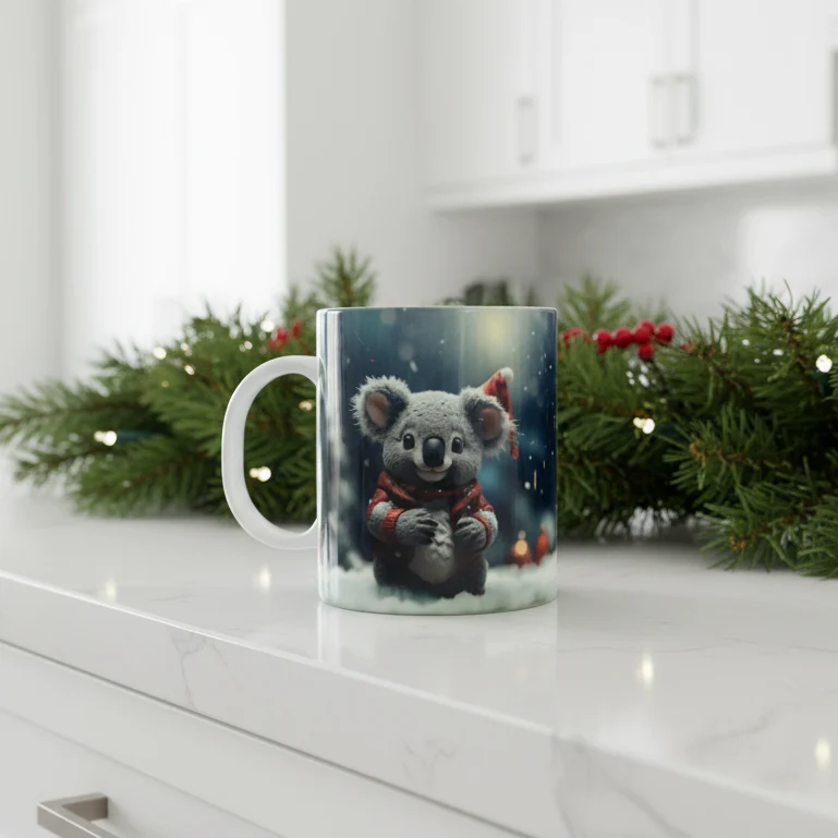 Plastic/ Polymere Mug Christmas Koala Designs - Image 5