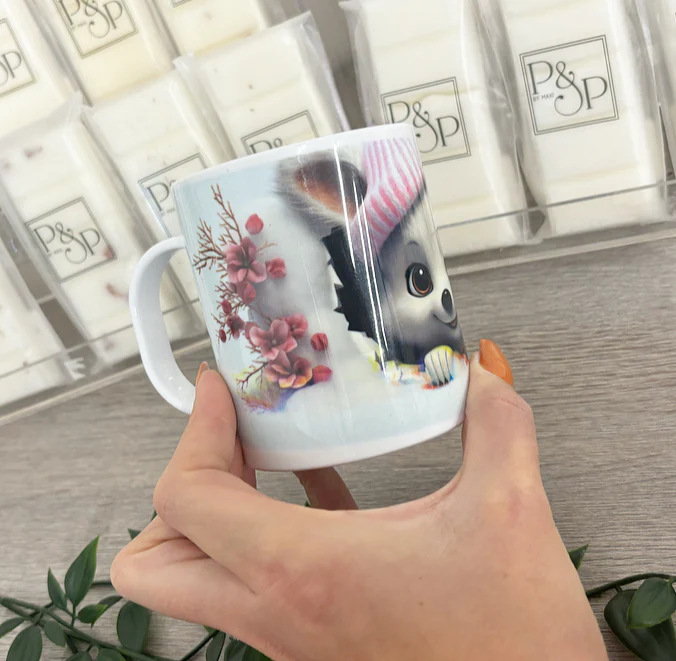 Plastic/ Polymere Snow Dog Peakaboo Mug - Image 3