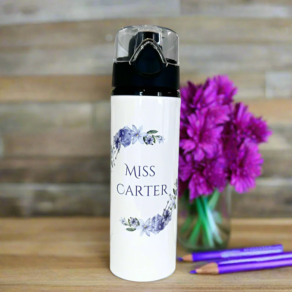Purple Half Wreath Sports Bottle