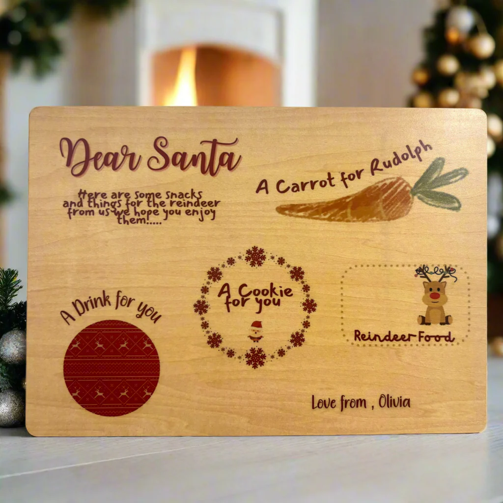 Santa Christmas Eve Wooden board Design 29cmx21cm