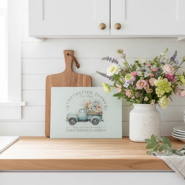 Vintage Spring Truck Chopping Board A3 - Image 3