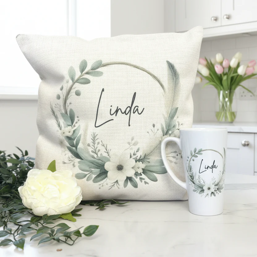 Spring Personalised Wreath Cushion 40cm