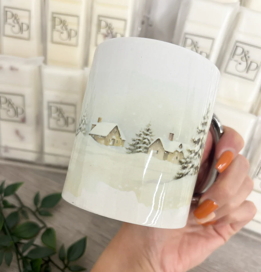 Stag Christmas Scene Wrap Mug - Image 2