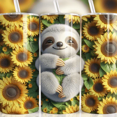 Sunflower Sloth Tumbler