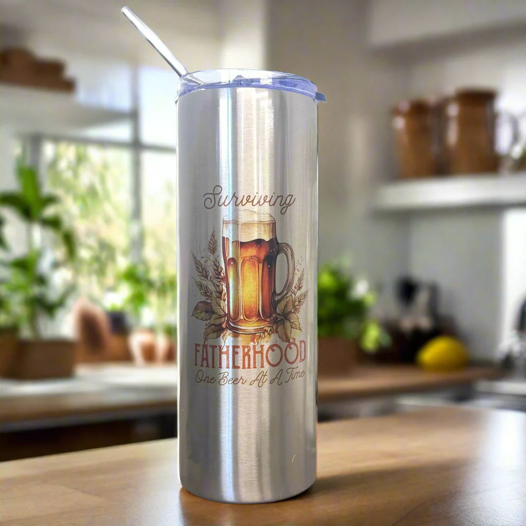 Surviving FatherHood Tall Skinny Tumbler 25oz - Image 2