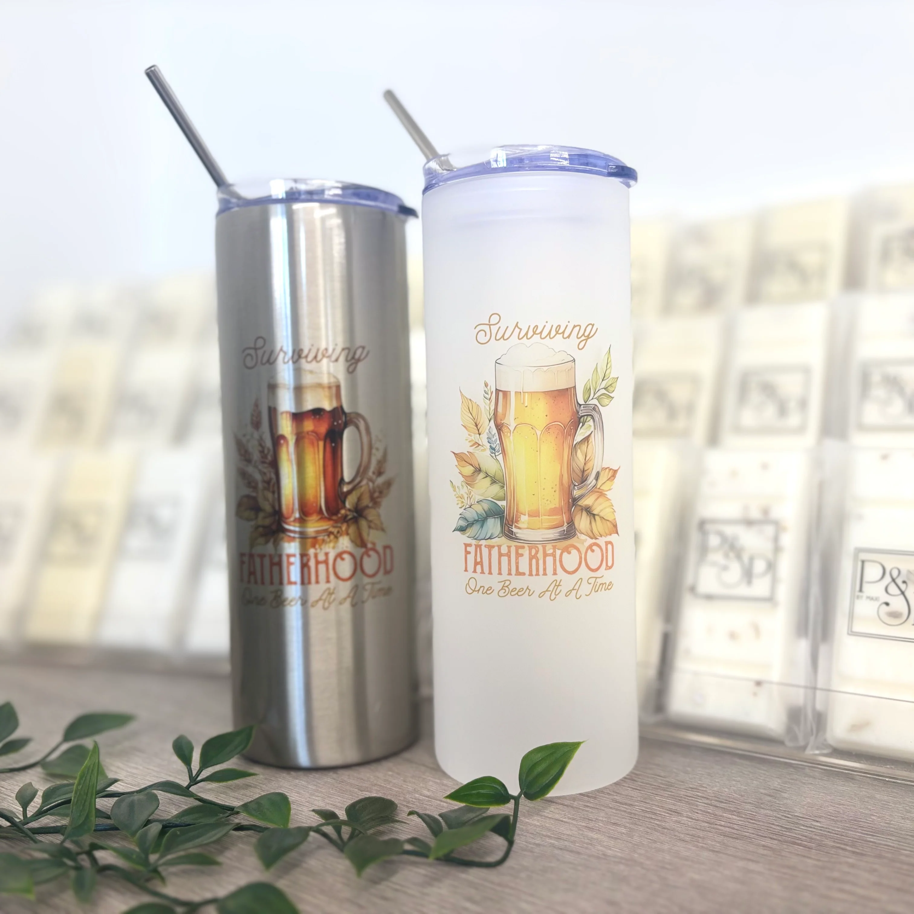 Surviving FatherHood Tall Skinny Tumbler 25oz - Image 3